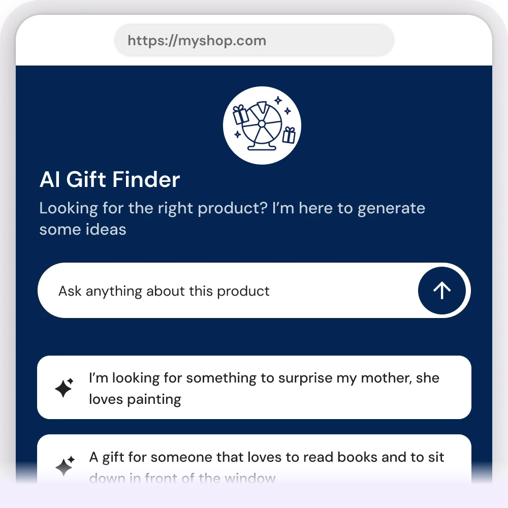 Guida la scoperta con l'AI Gift Finder