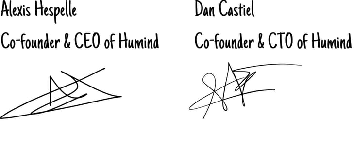 Signature of our CEO Alexis Hespelle